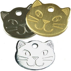 Copy of 22mm Cat Face Pet ID Tags Chrome/Brass