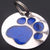 Cat Pet ID Tags Engraved Dog Discs Designer Novelty Glitter Paw Insert With Silver Round Tag 29mm