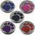 Tab Pet ID Tags Engraved Dog Discs Designer Novelty Glitter Paw Insert With Silver Round Tag 25mm