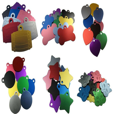 Engraved Pet ID Tags Discs Assorted Anodised Aliminium